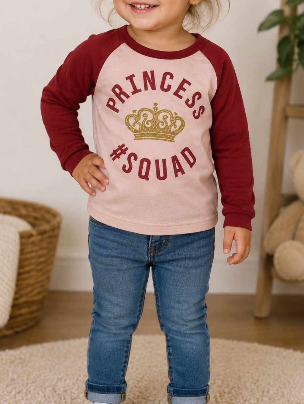 Size 2t princess squad long sleeve t-shirt